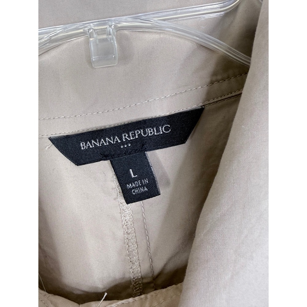 Banana Republic Womens Khaki Utility Dress Tan Large Drawstring Waist - Picture 5 of 9